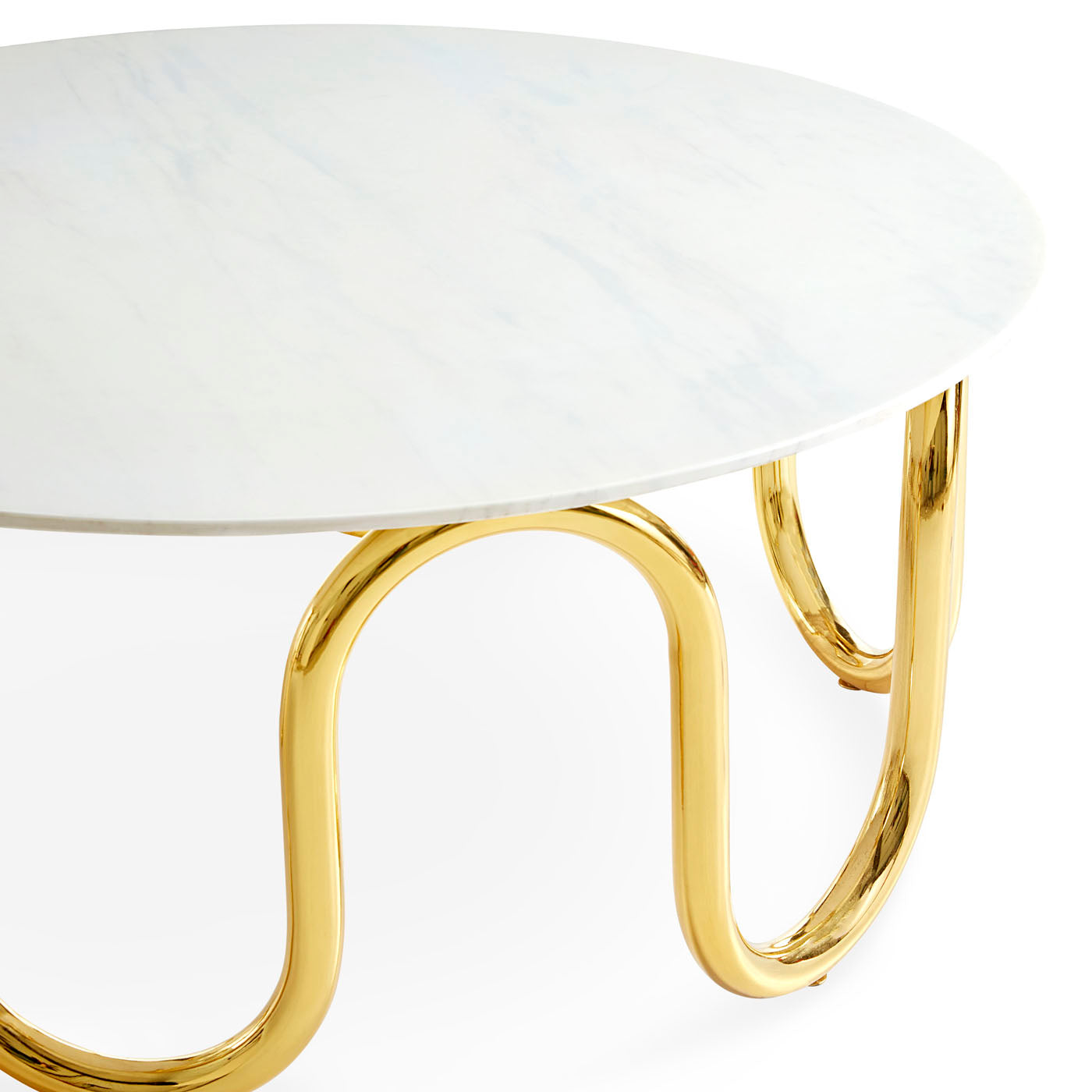 scalinatella cocktail table marble top brass pipe base - detail view 1