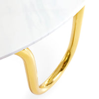 scalinatella cocktail table marble top brass pipe base - detail view 2
