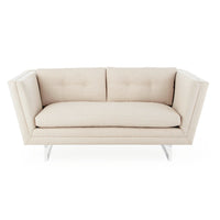 sebastian apartment sofa deluxe linen acrylic base - front view