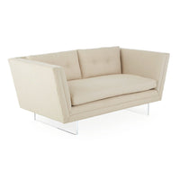 sebastian apartment sofa deluxe linen acrylic base - angle view