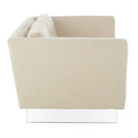 sebastian apartment sofa deluxe linen acrylic base - side view