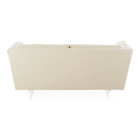 sebastian apartment sofa deluxe linen acrylic base - back view