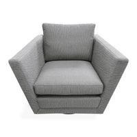 Gray armchair with a cushion on a white background