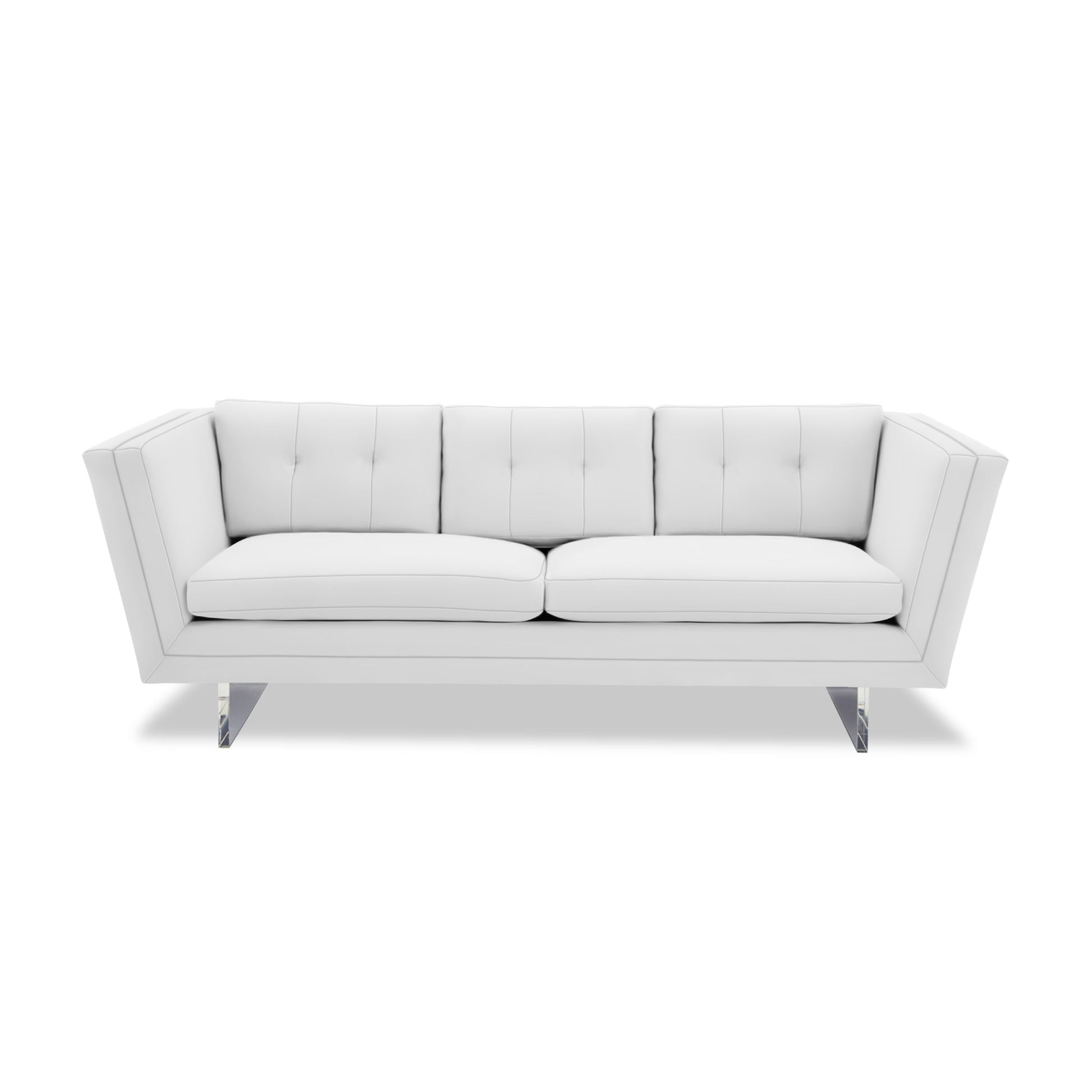 sebastian sofa acrylic sleigh leg custom default - front view