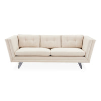 sebastian sofa deluxe linen acrylic sleigh legs - front view