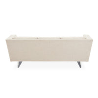 sebastian sofa deluxe linen acrylic sleigh legs - angle back view