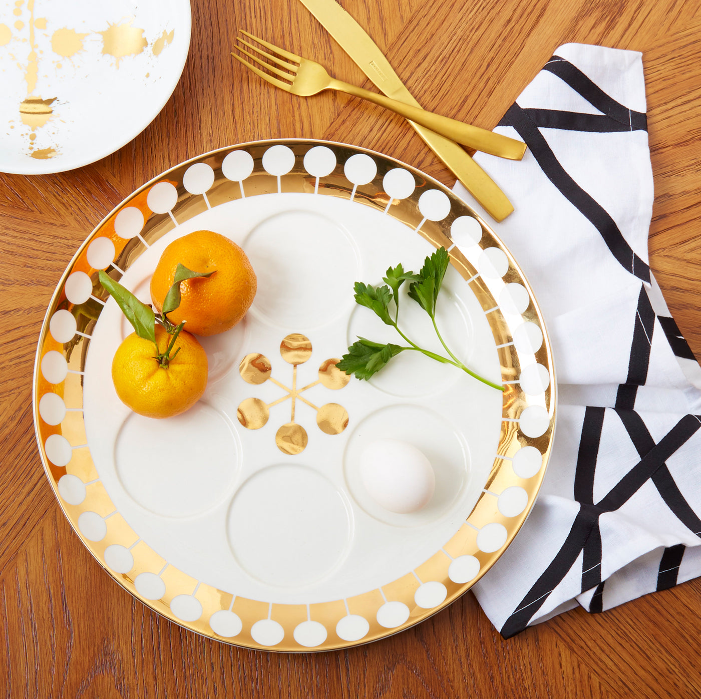 futura seder plate - styled view