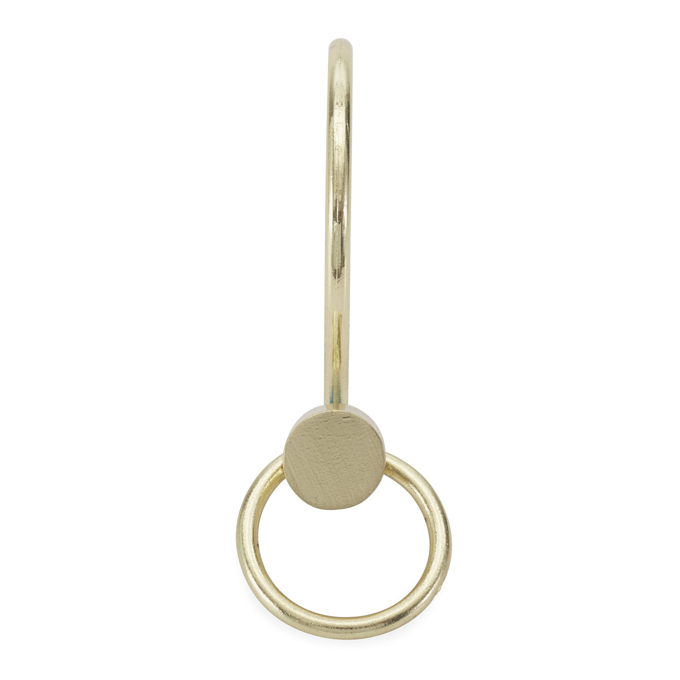 round door nicker shower hooks matte brass - front view