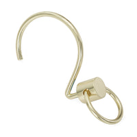 round door nicker shower hooks matte brass - angle view