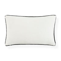 snake embroidered pillow black and white - back view