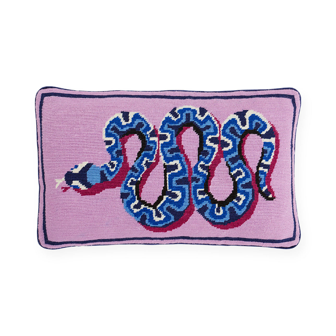 Snake needlepoint pillow
