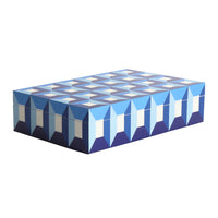 sorrento lacquer box large blue open left - front view