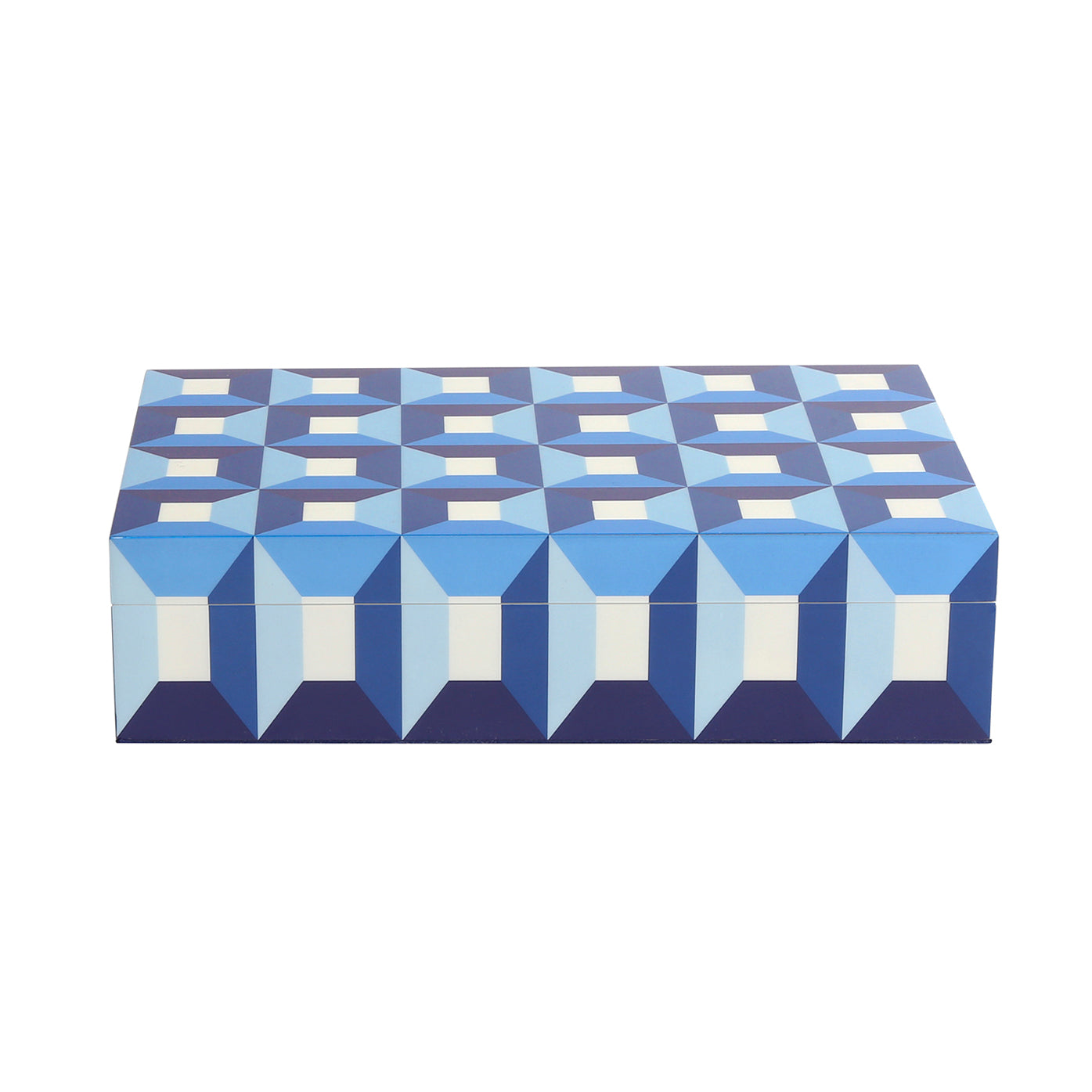 sorrento lacquer box large blue - front view