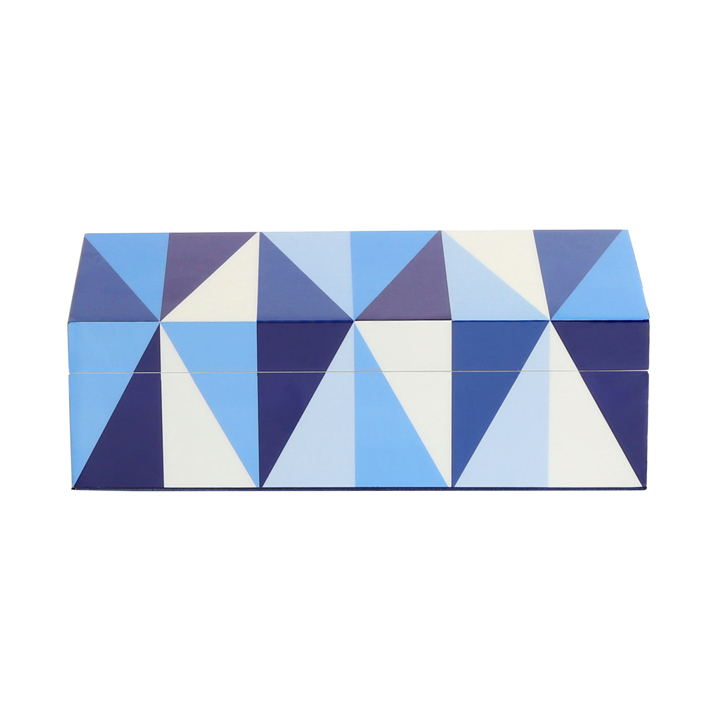 sorrento lacquer box small blue - front view