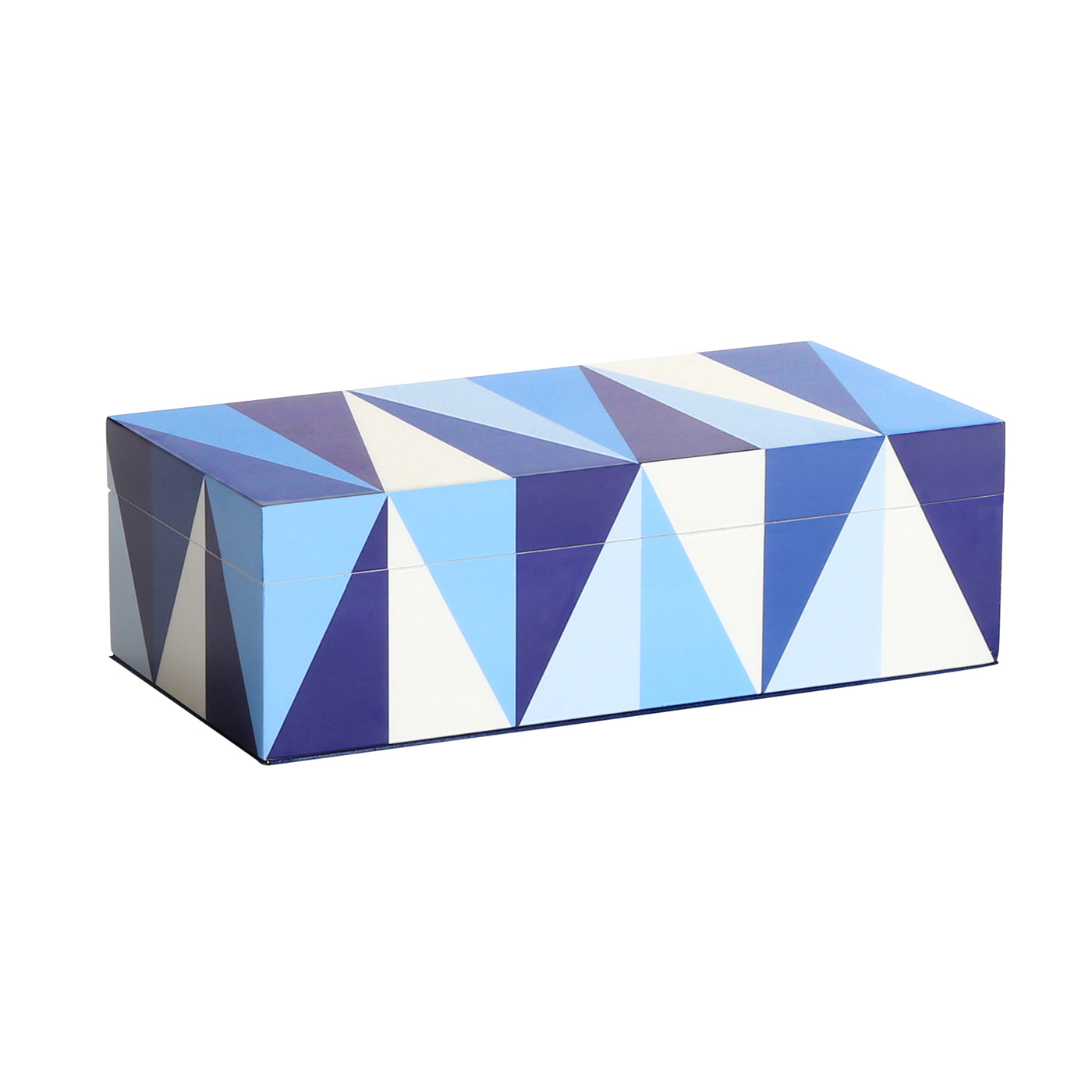 sorrento lacquer box small blue - angle view