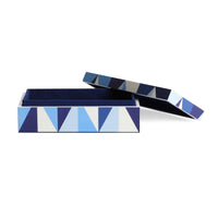 sorrento lacquer box small blue open right - front view