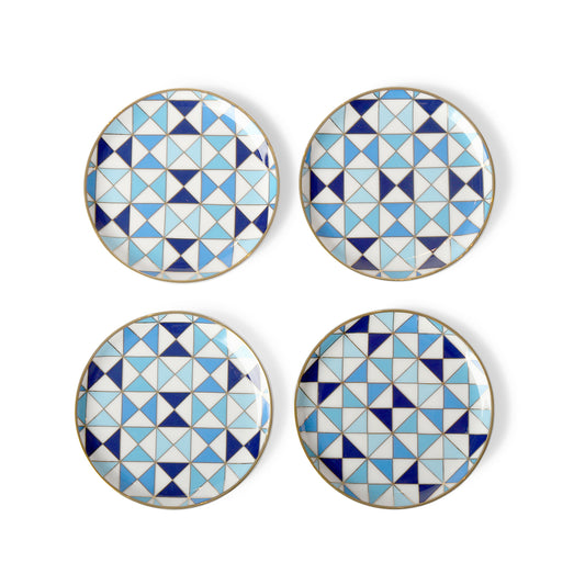 sorrento coasters porcelain blue - front view
