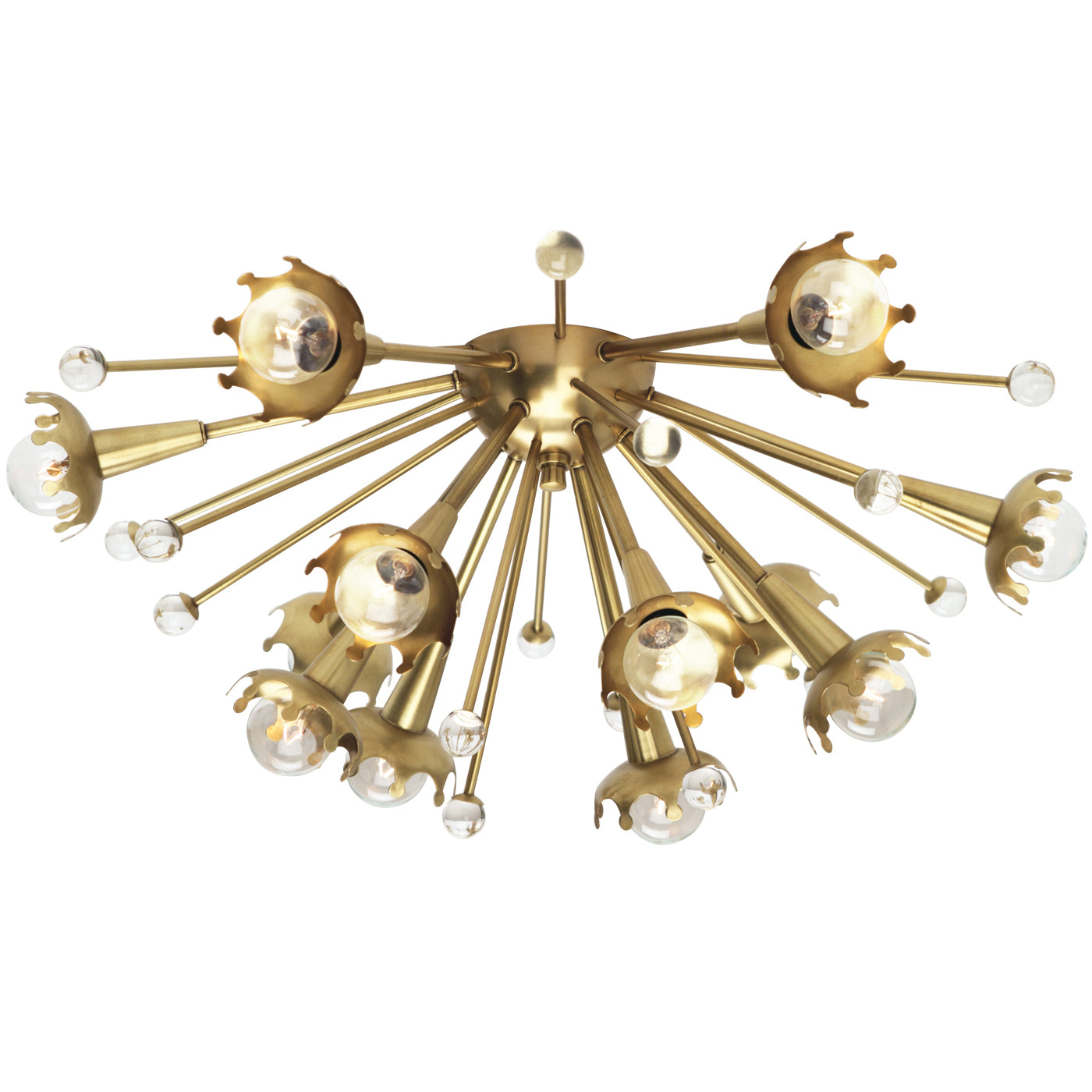 sputnik flush mount brass - front view
