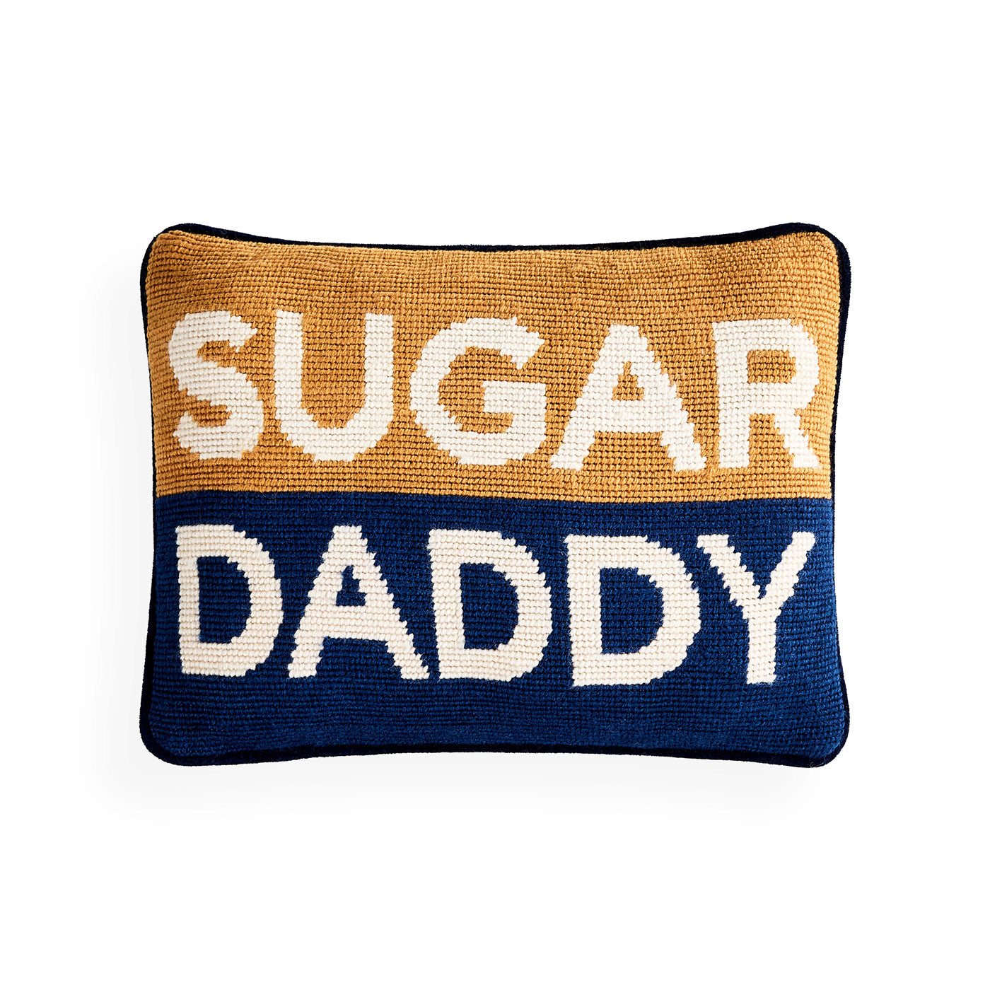 Sugar Daddy Needlepoint Pillow - front view