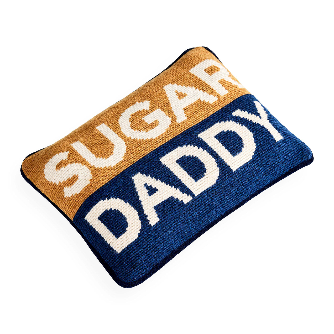 Sugar Daddy Needlepoint Pillow - details view