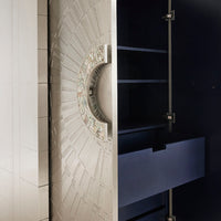 talitha armoire hand-stamped nickel abalone handles - detail view 5