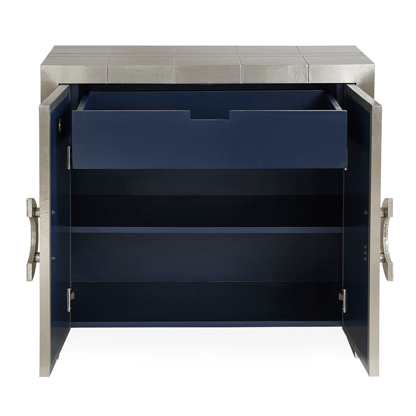 talitha cabinet nickel open - front view 3