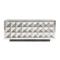 talitha credenza nickel hand-stamped patter - front view