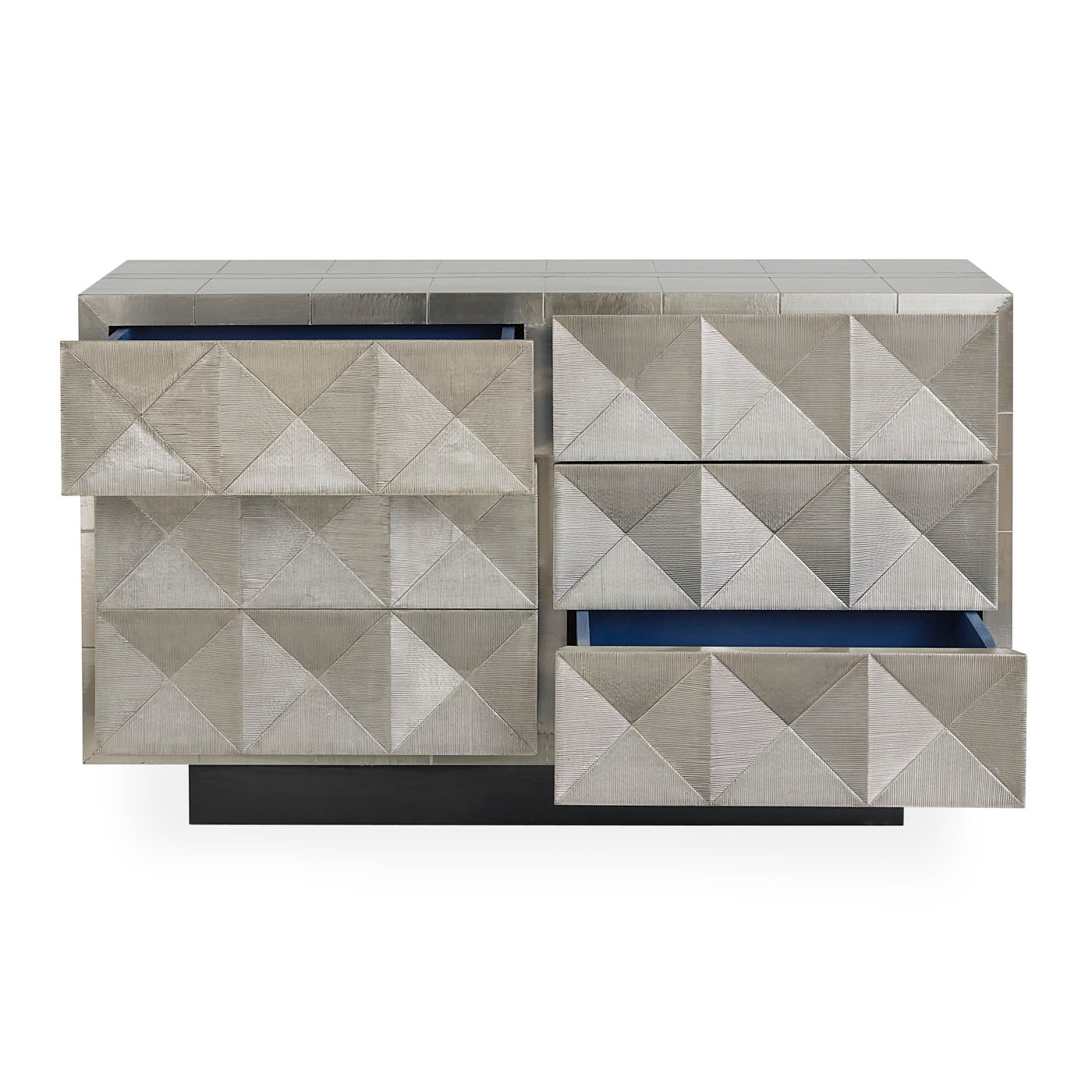 talitha six drawer dresser nickel open - front view