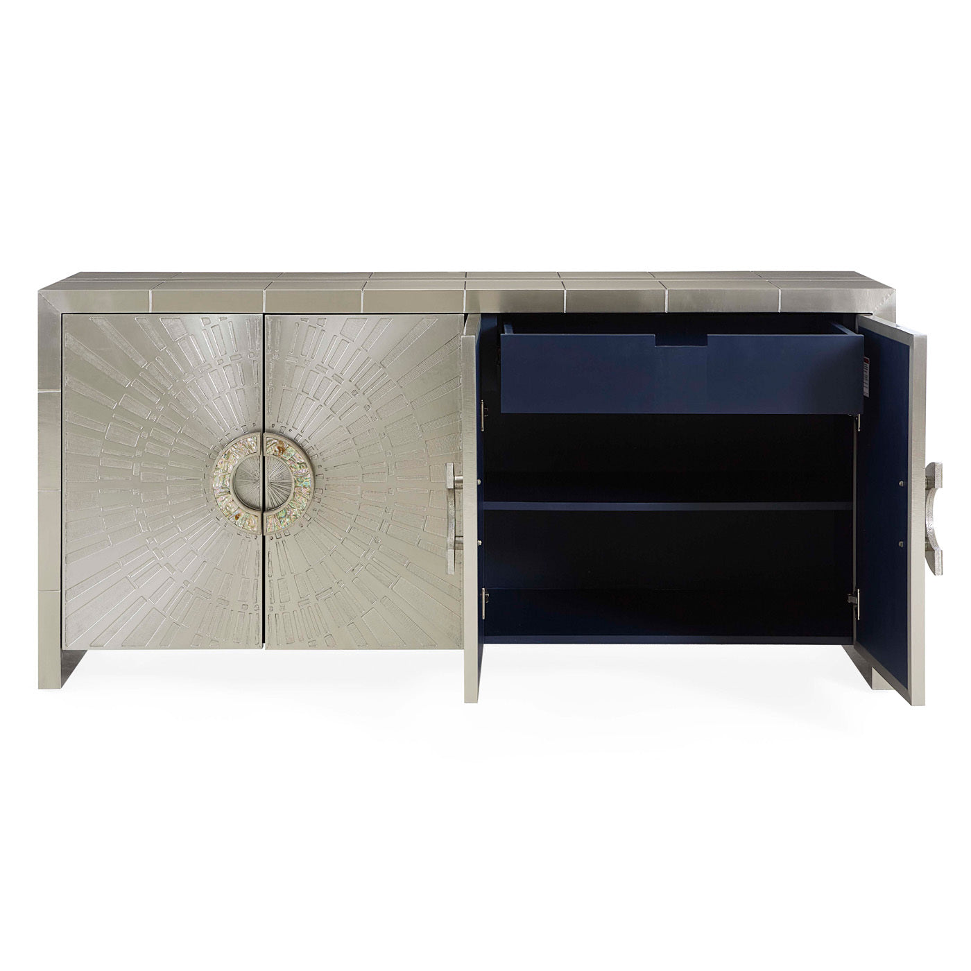 Talitha Four-Door Credenza - two doors opened view