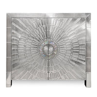 talitha cabinet nickel hand-stamped abalone shell handles - front view