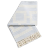 nixon baby alpaca throw light blue white folded - front view
