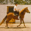 Jonathan riding a horse in Peru in 1997