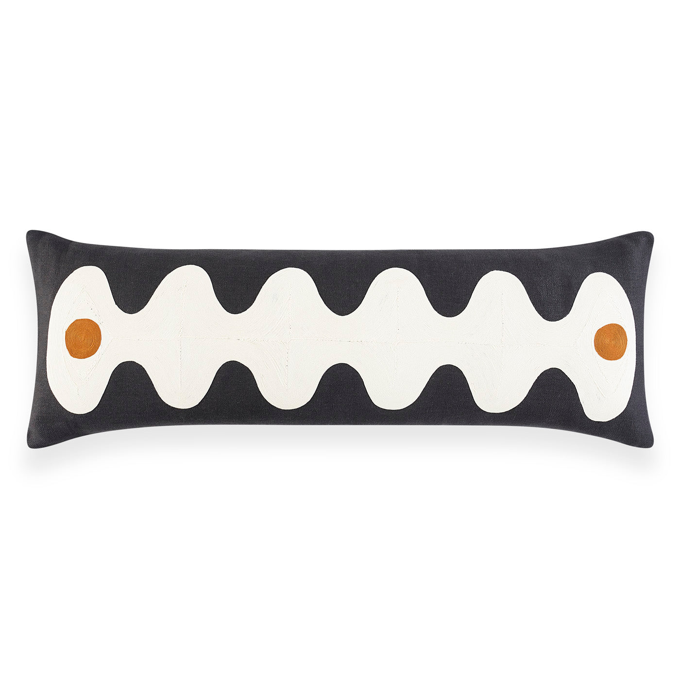 toklas lumbar pillow black and white linen - styled view