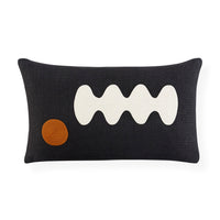 toklas rectangle pillow black and white linen - front view