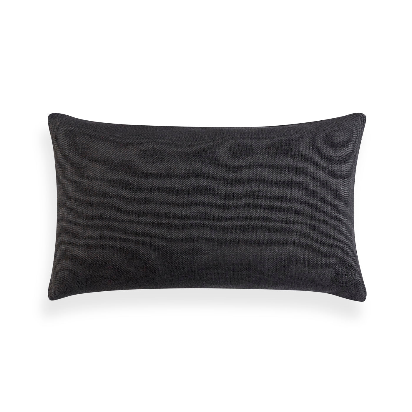 toklas rectangle pillow black and white linen - back view