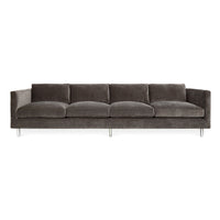 topanga four-seater sofa venice camel velvet metal base - front view