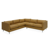 topanga sectional right arm facing venice sl velvet metal legs - angle view