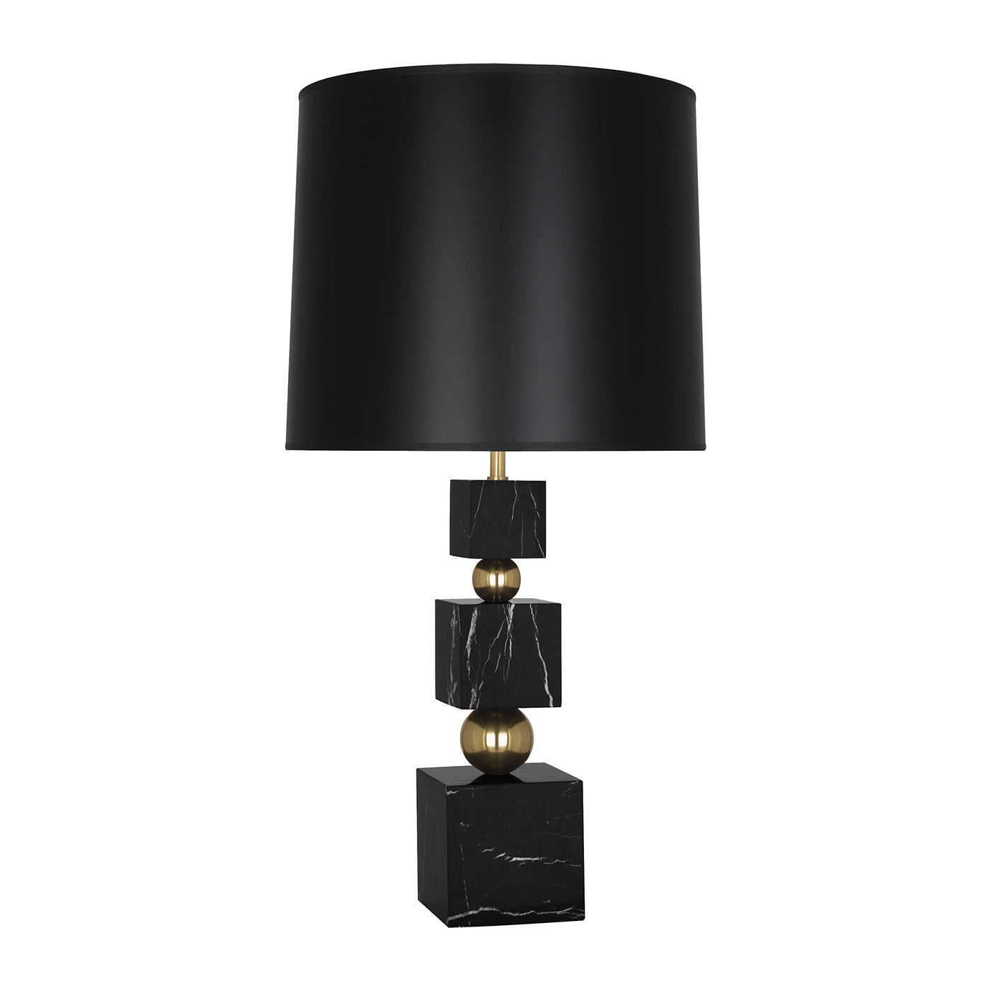 totem table lamp in black marble shade black - angle view