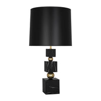 totem table lamp in black marble shade black - angle view