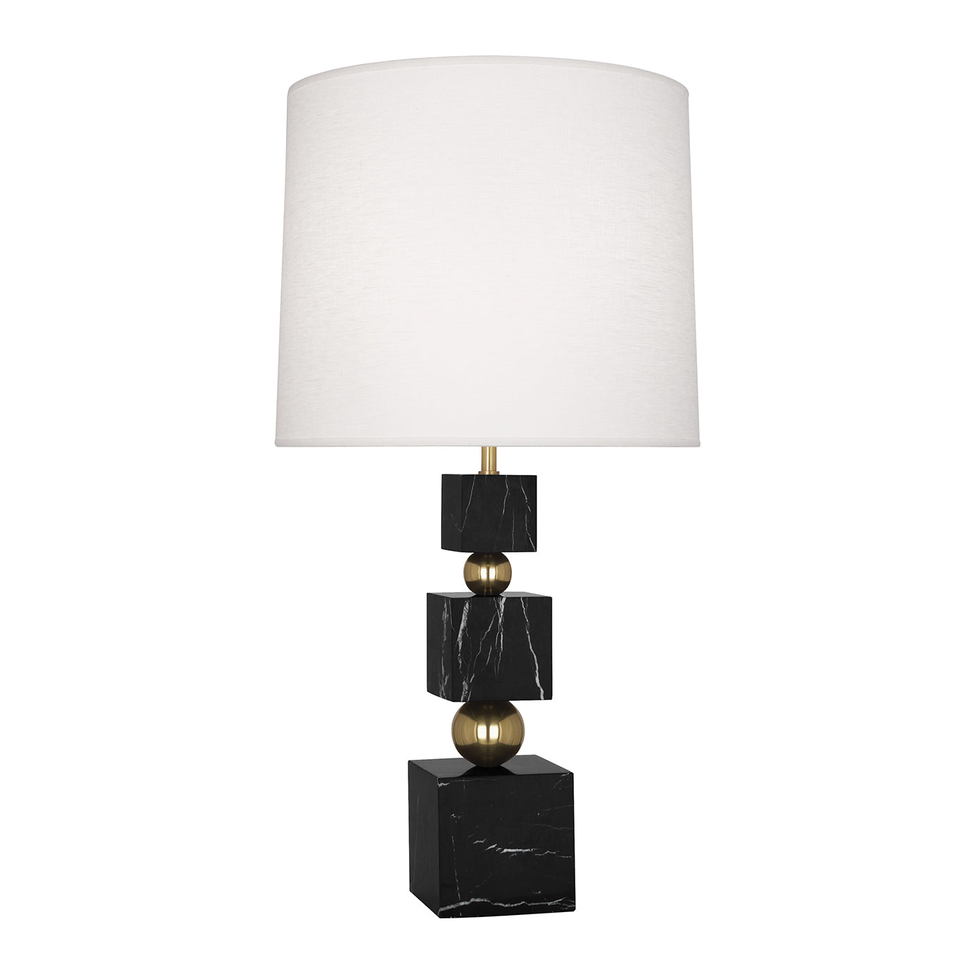 totem table lamp in black marble shade oyster - angle view