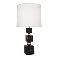 totem table lamp in black marble shade oyster - angle view