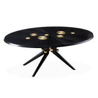 trocadero dining table ebonized oak - details view