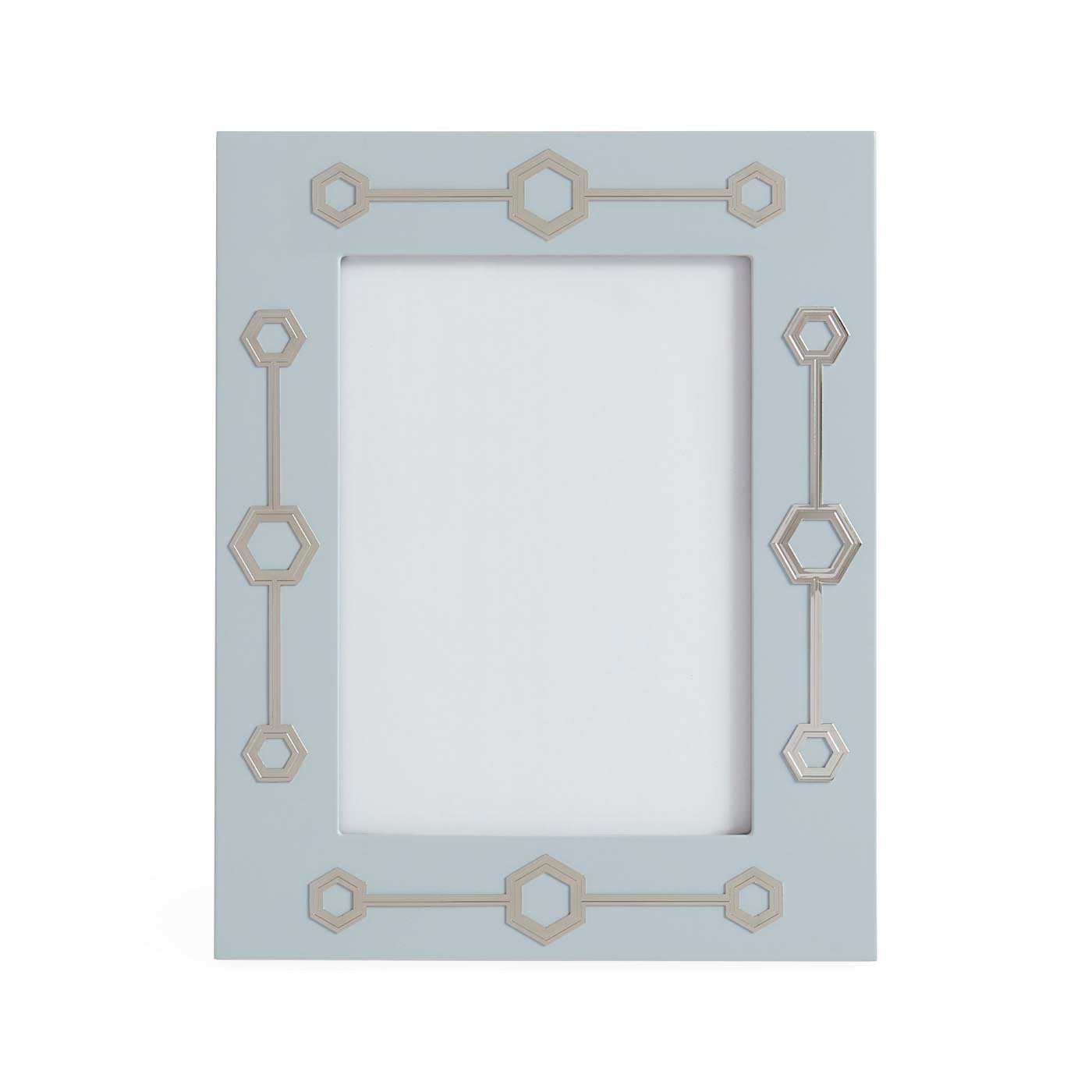 Decorative picture frame with geometric patterns on a white background