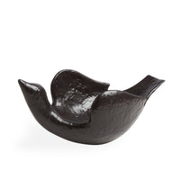 vallauris flying bird bowl stoneware black - angle view 2