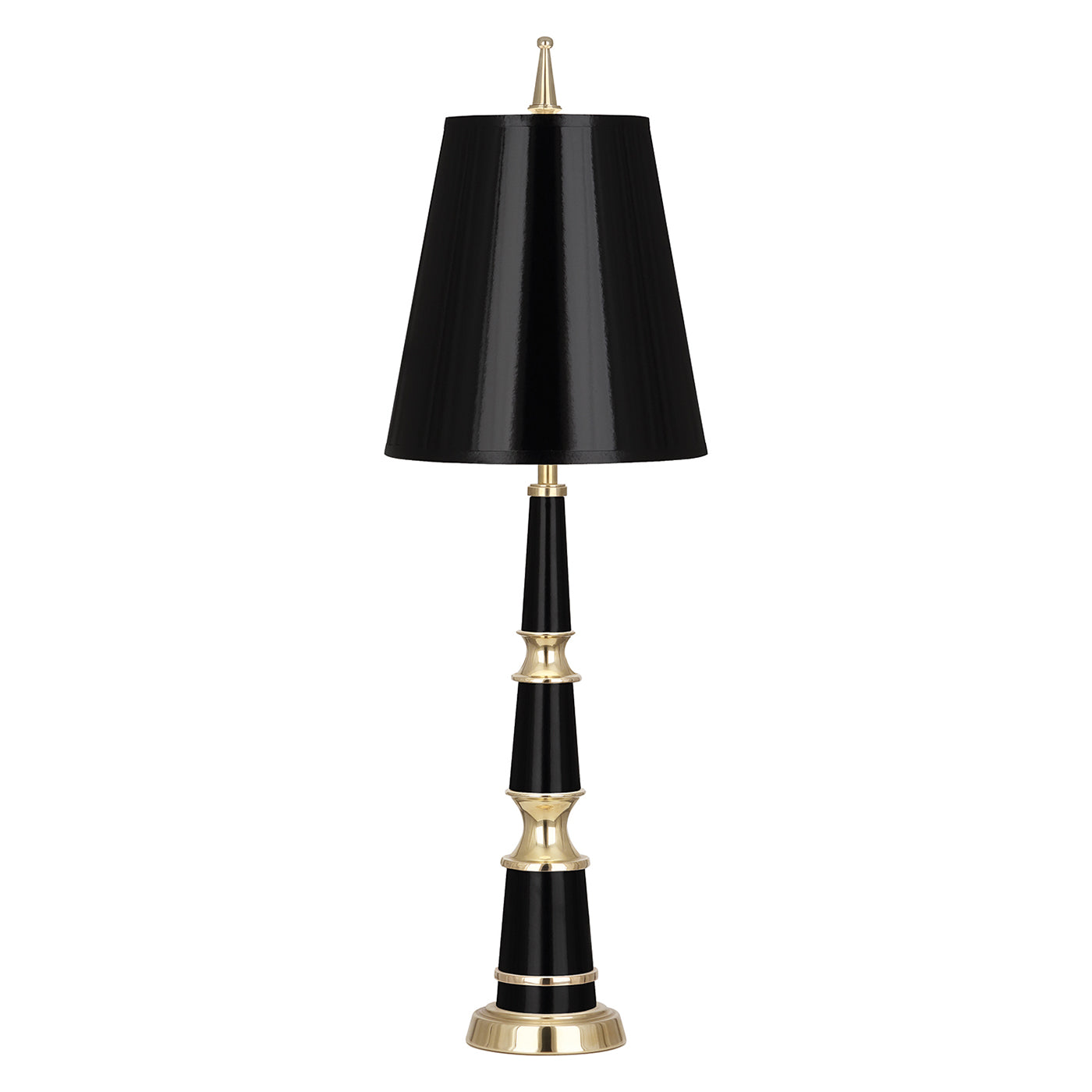 versailles buffet lamp with painted shade black brass - front view