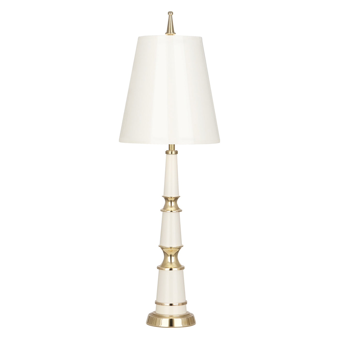 versailles buffet lamp with painted shade white brass - front view