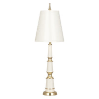 versailles buffet lamp with painted shade white brass - front view