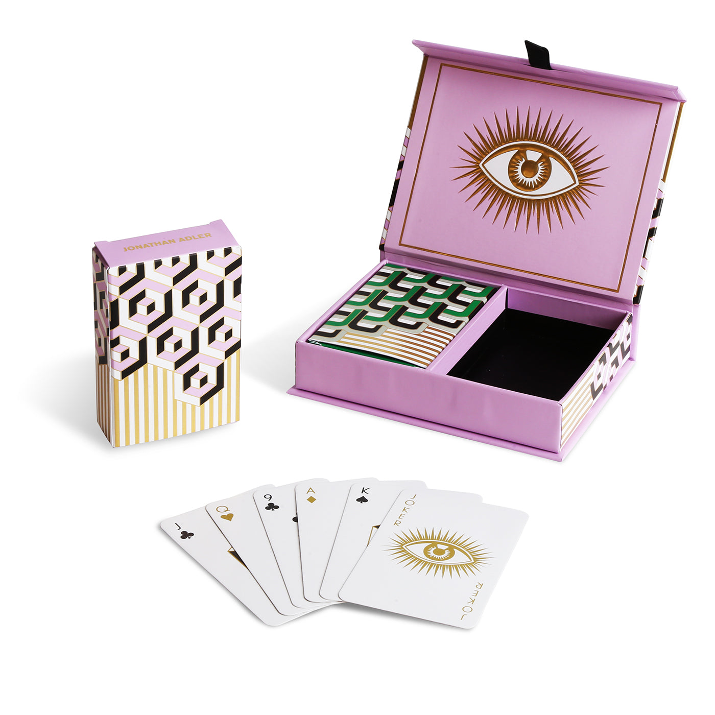 versailles playing card set open box - angle view