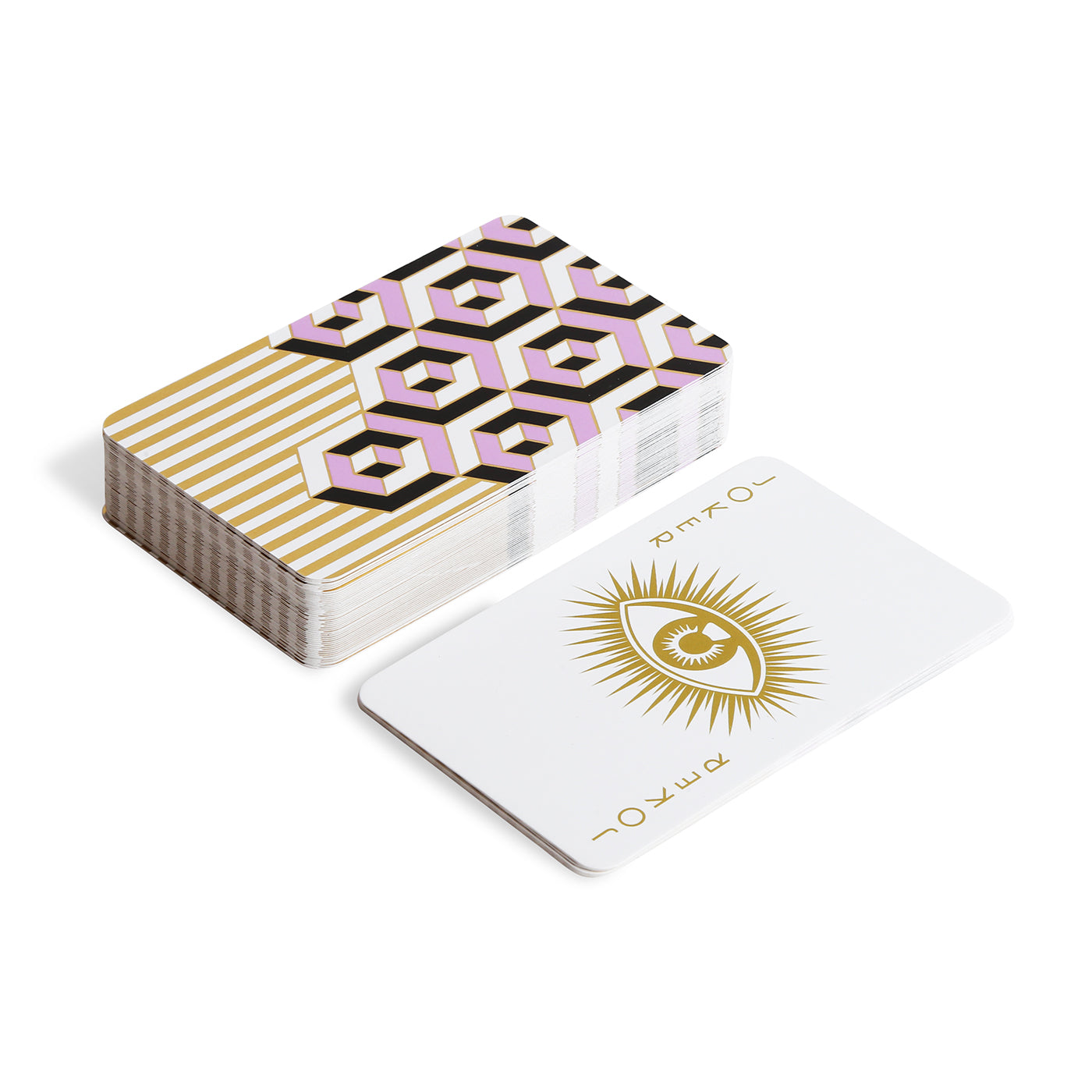 versailles playing card set purple cards - angle view