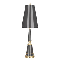 versailles table lamp with painted shade grey brass - front view